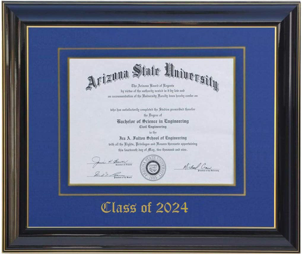 DIPLOMA FRAME BLACK/BLUE Large