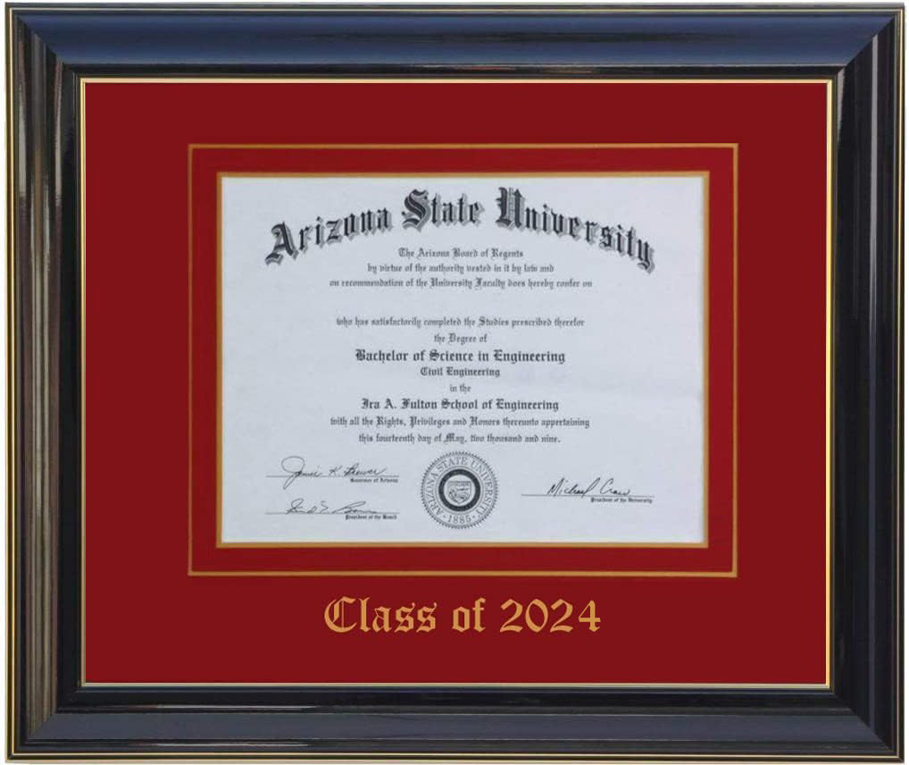 DIPLOMA FRAME BLACK/RED Large