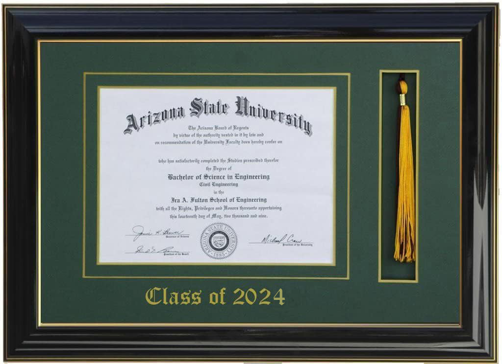 DIPLOMA TASSEL FRAME BLACK/GREEN