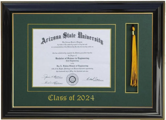 DIPLOMA TASSEL FRAME BLACK/GREEN