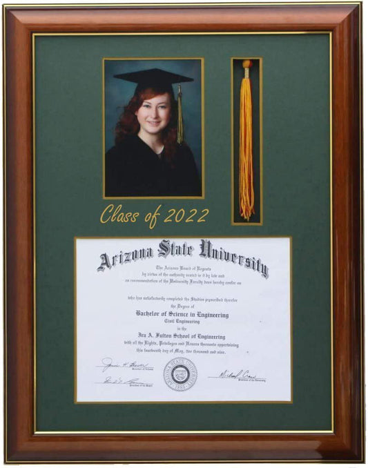 DIPLOMA TASSEL FRAME 5x7 PIC WALNUT-SQ