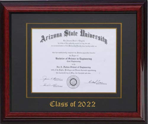 DIPLOMA FRAME BRANDY/BLACK Large