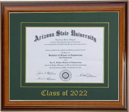 DIPLOMA FRAME WALNUT/GREEN